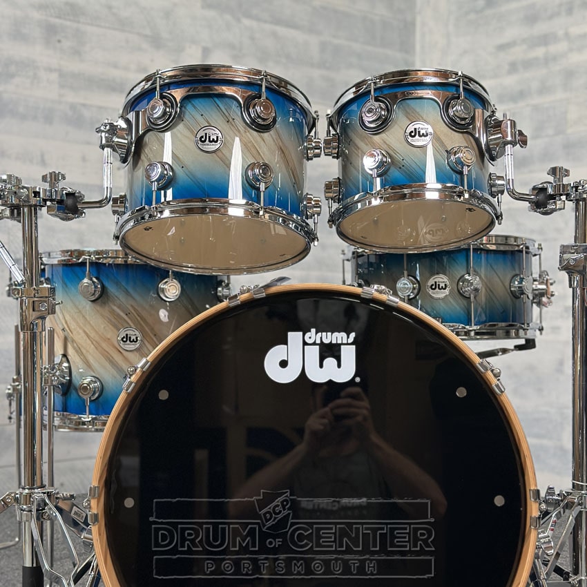 DW Collectors VLT 333 Maple 6pc Drum Set Carl Allen Blue Burst over Twisted Mineral Maple - Drum Center Of Portsmouth